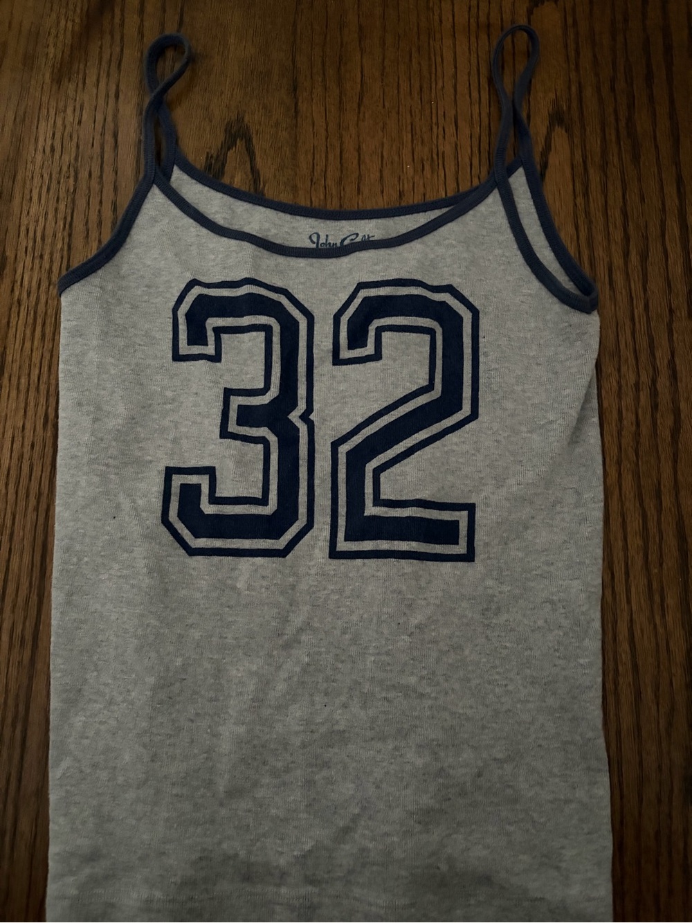 John galt Gray Tank Top with Navy Number 32